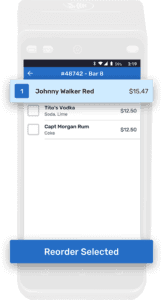 A cell phone with the menu item displayed.