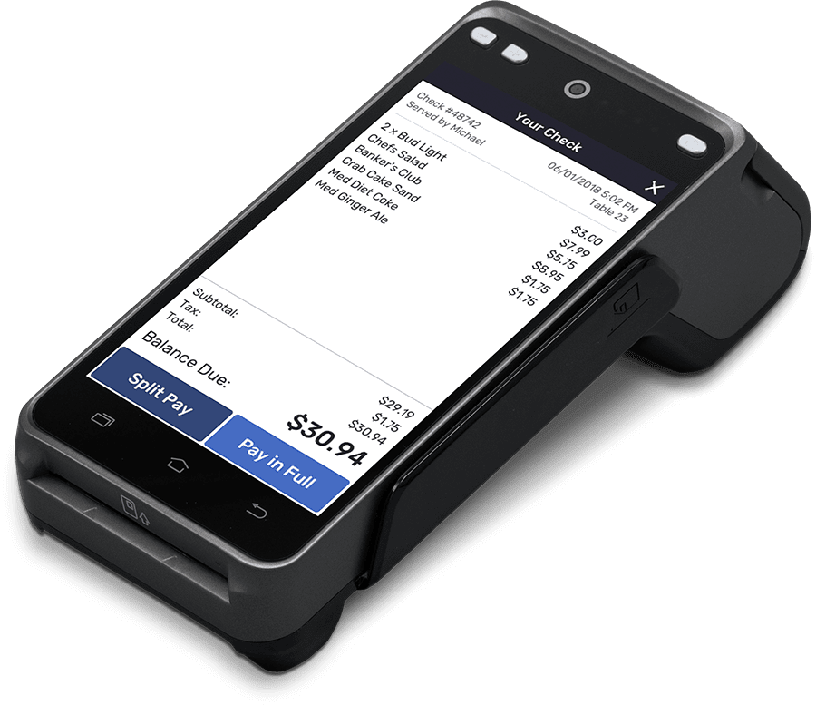 A smart phone with an electronic receipt on the screen.