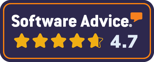 A blue banner with yellow stars and the words software advantage