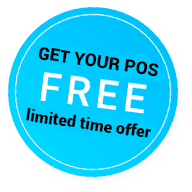 A blue button with the words " get your pos free limited time offer ".