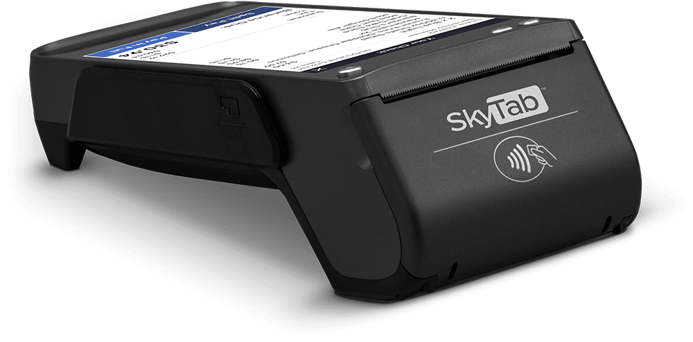 A close up of the skytech logo on a device.