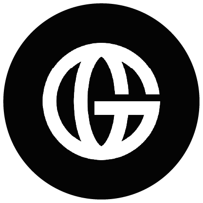 Bold white OG letters in circle
