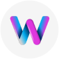 Colorful W on white background