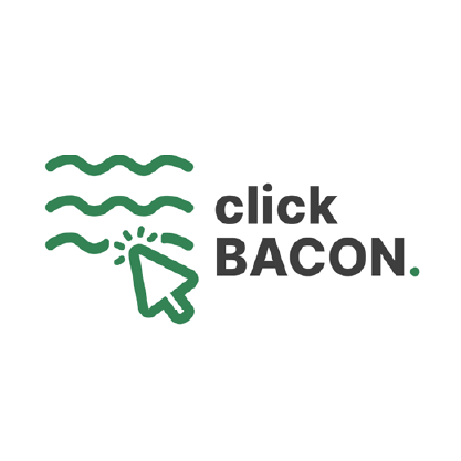Click BACON logo with cursor icon