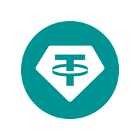 Tether cryptocurrency logo on black background