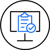 Clipboard icon with a checkmark.