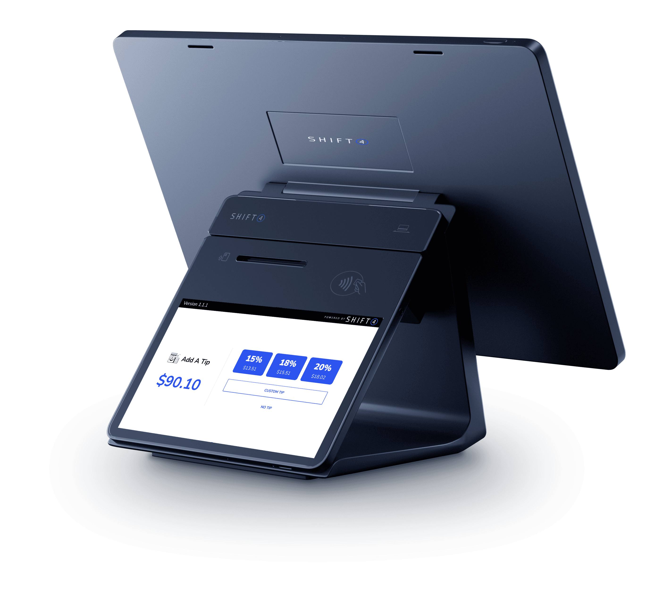 Modern touchscreen point-of-sale system display.