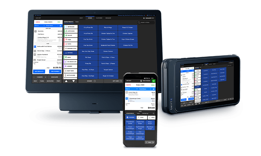 Point of sale system on multiple devices.