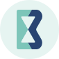 Modern abstract hourglass symbol
