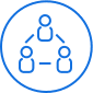 Network connection icon in blue