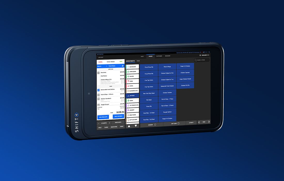 Digital work schedule on tablet screen