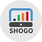 Shogo logo featuring colorful graph